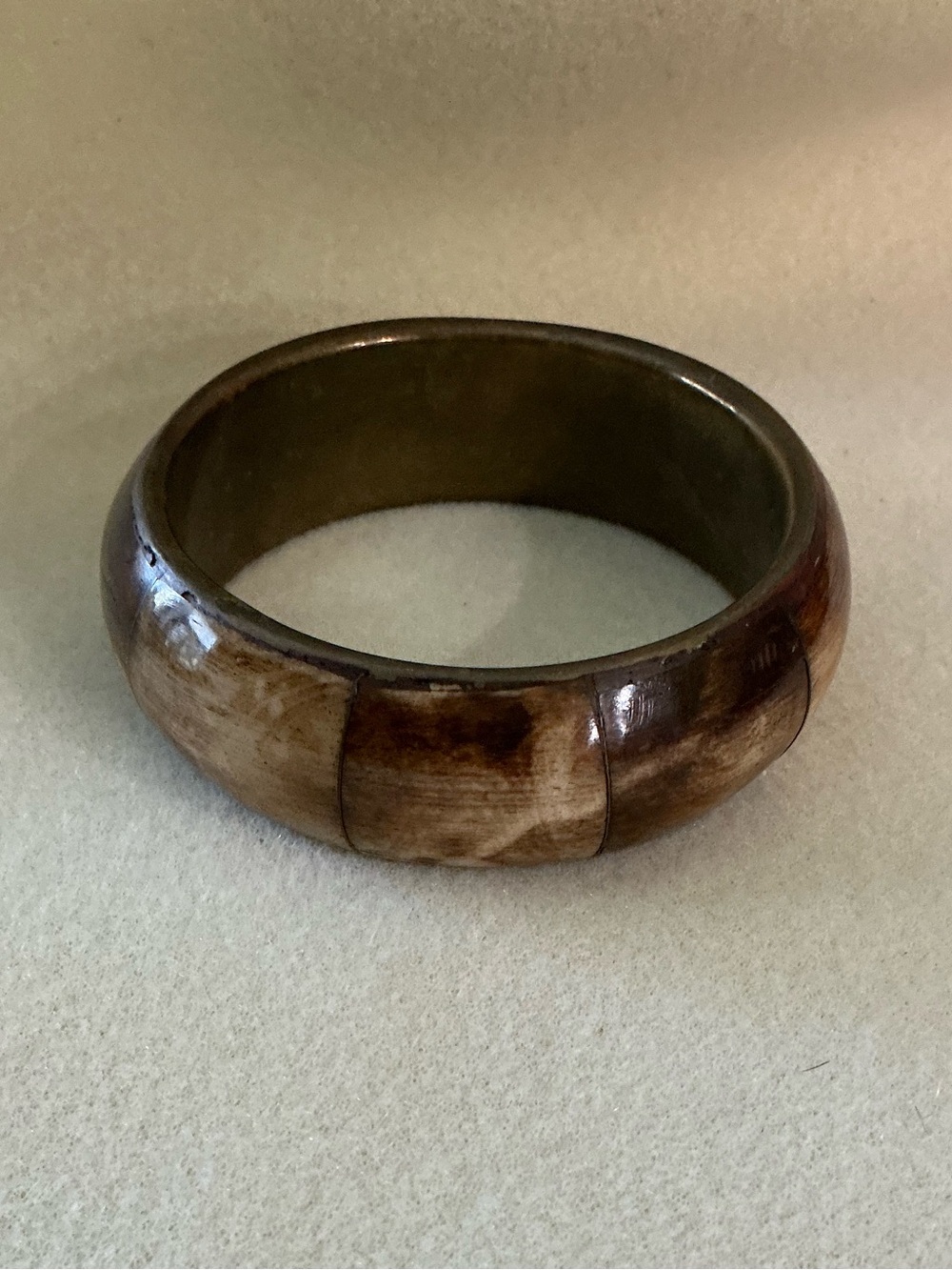 Wood Inlay vintage Bangle Bracelet